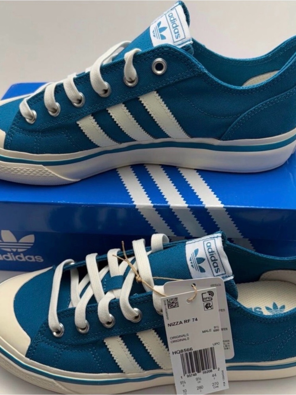 Adidas Nizza RF 74 Teal Canvas Sneakers